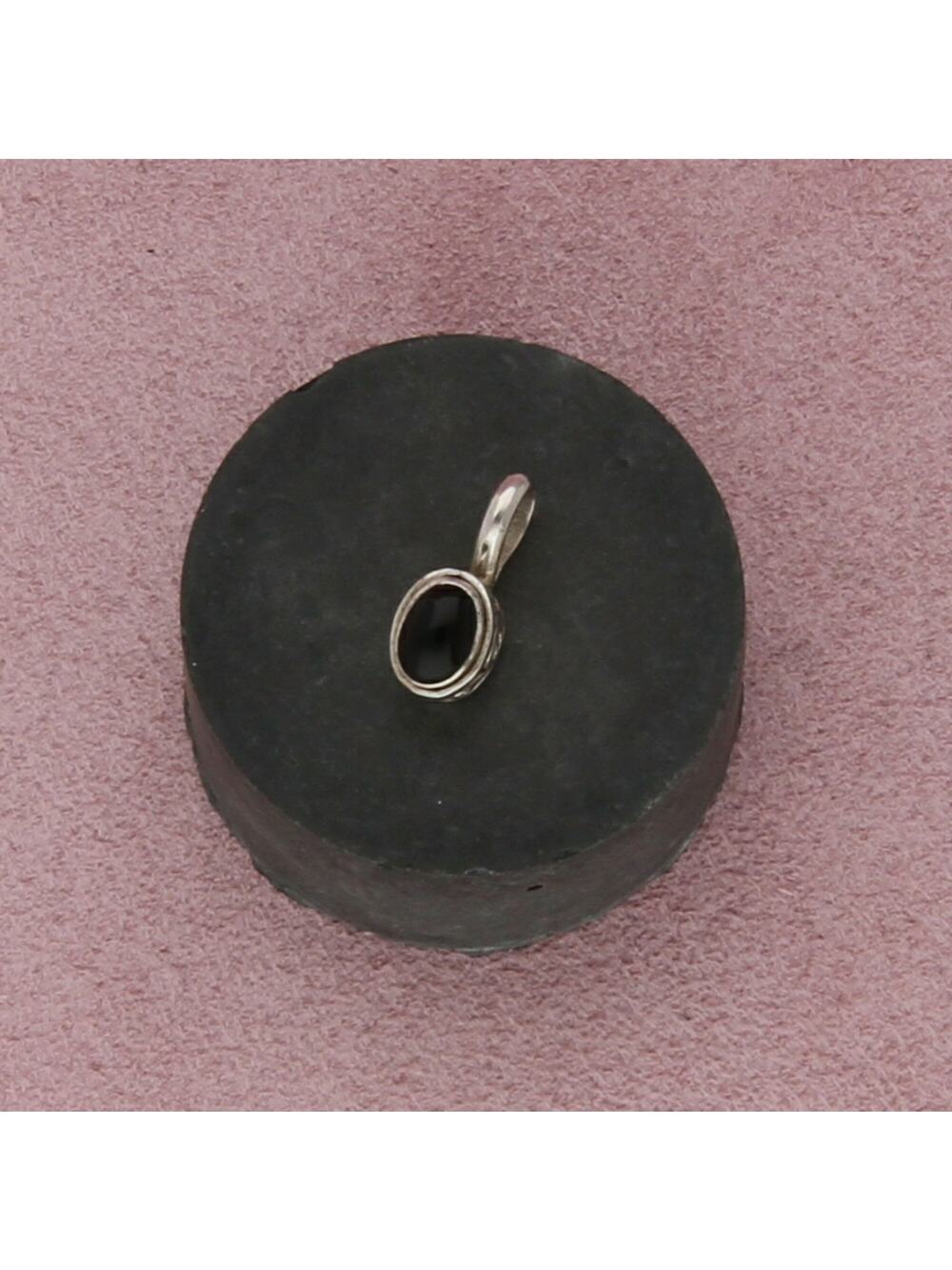 sterling silver dainty onyx scroll pendant